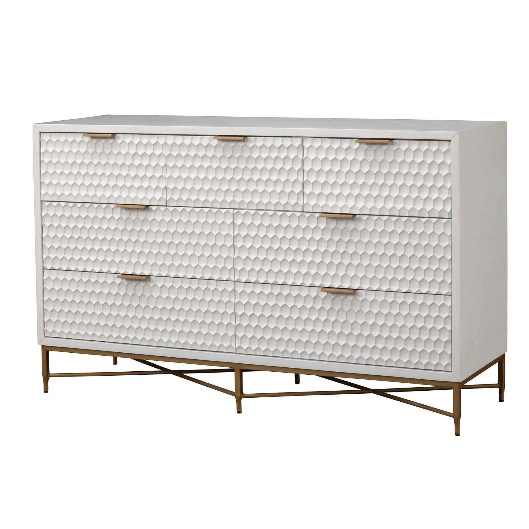 Origins by Alpine White Pearl Wood 7 Drawer Dresser in White - - 32945585 - Mycitystee