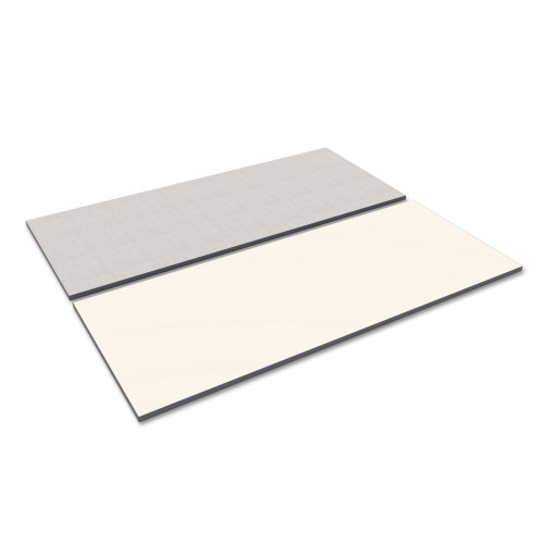 Alera Reversible Laminate Table Top， Rectangular， 71.5w x 29.5d， White/Gray (TT7230WG) - Mycitystee