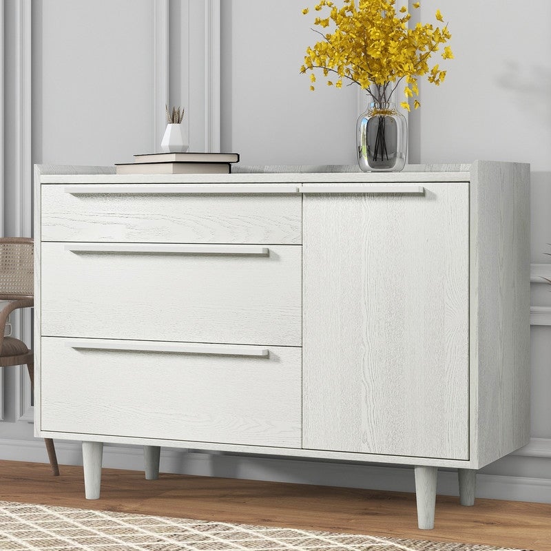 Modern Wood 3-Drawer Dresser with Cabinet - - 37430280 - Mycitystee