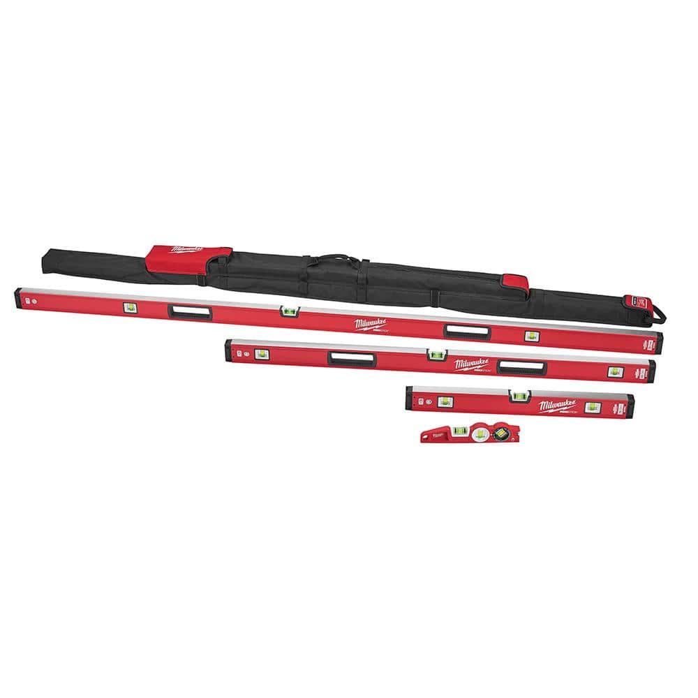 Milwaukee 10 in. /24 in. /48 in. /78 in. REDSTICK Magnetic Box and Torpedo Level Set MLBXCM78 - Mycitystee