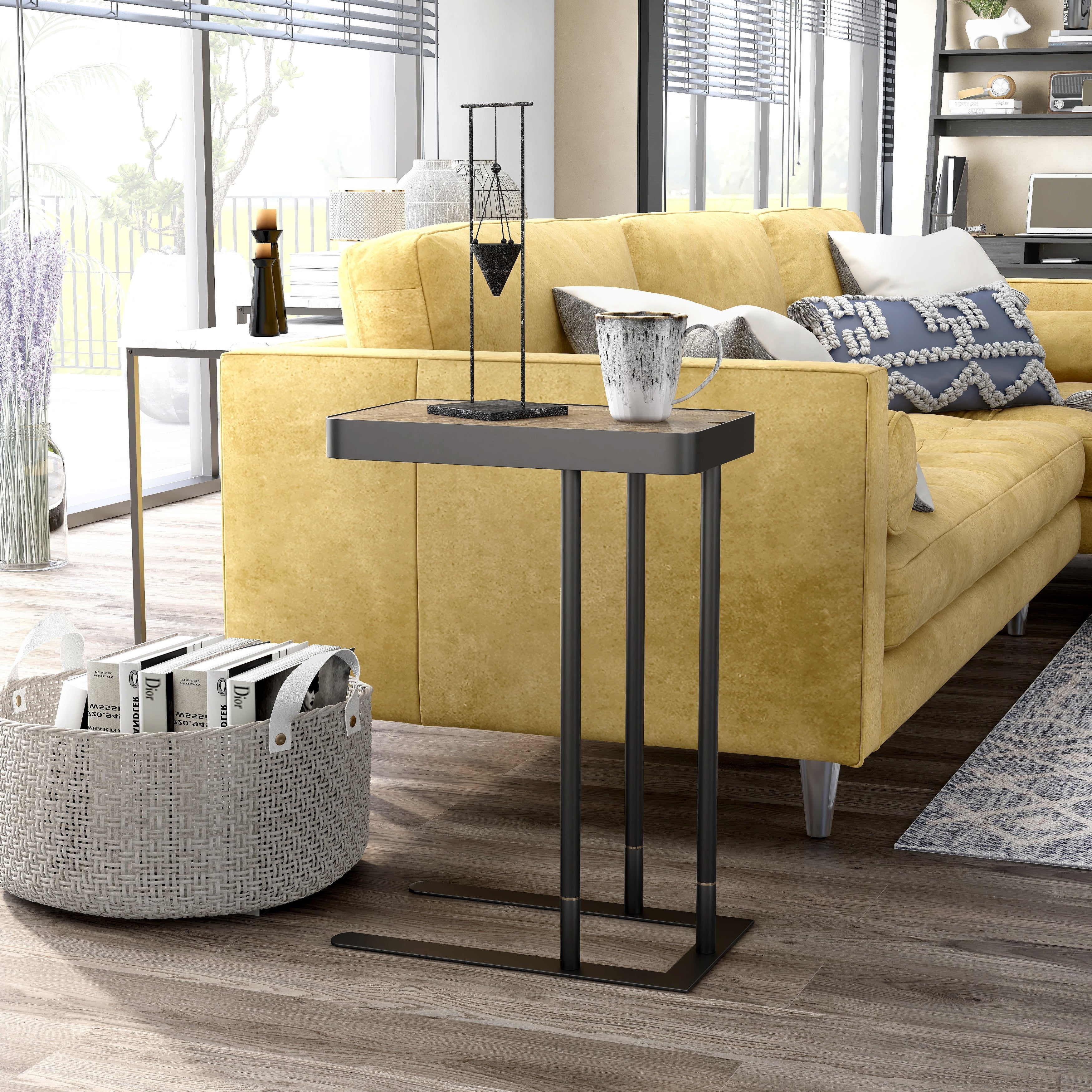 Furniture of America Schofield Urban C-Shape Slide-open Top Side Table - Mycitystee