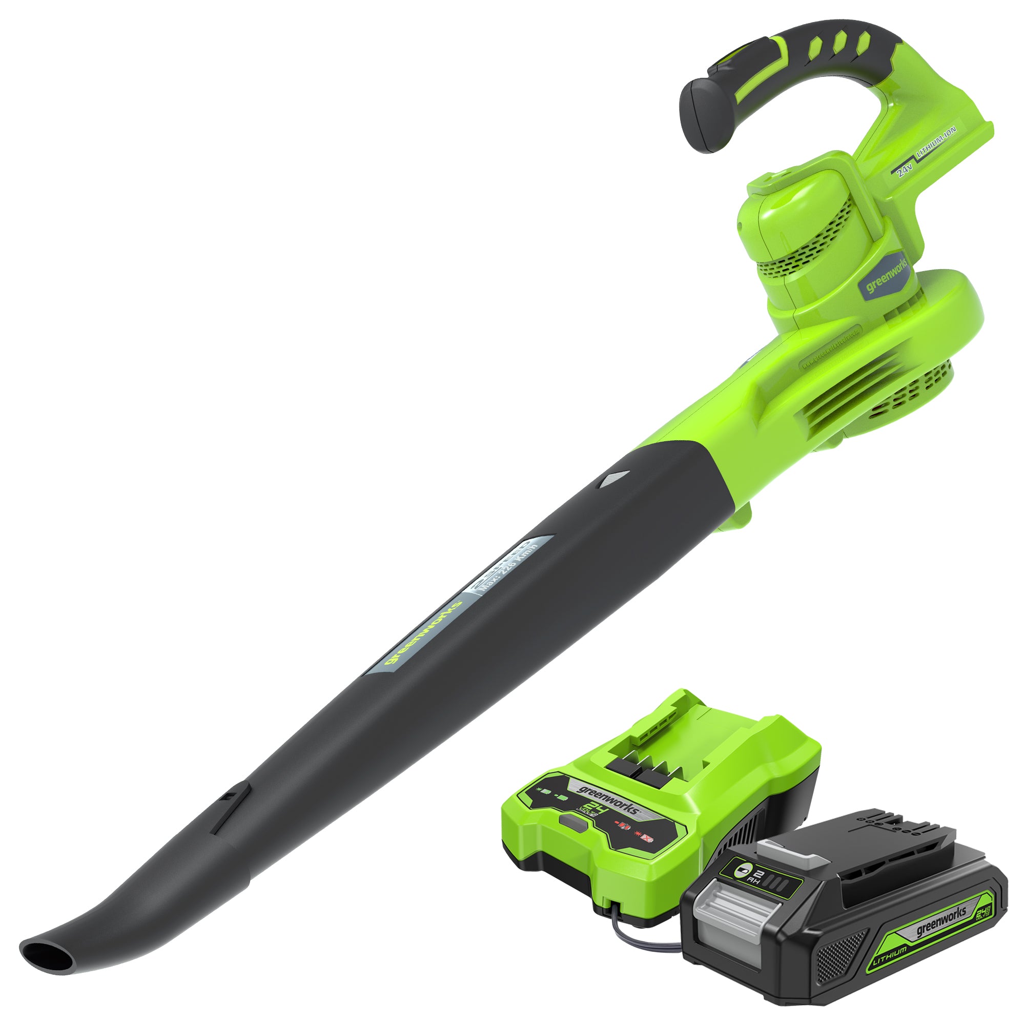 24V Cordless Leaf Blower / Sweeper w/ 2.0 Ah Battery | Greenworks - Mycitystee