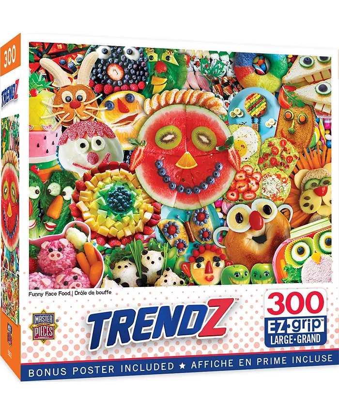 MasterPieces Puzzles Trendz - Funny Face Food 300 Piece Adult Jigsaw Puzzle - Mycitystee