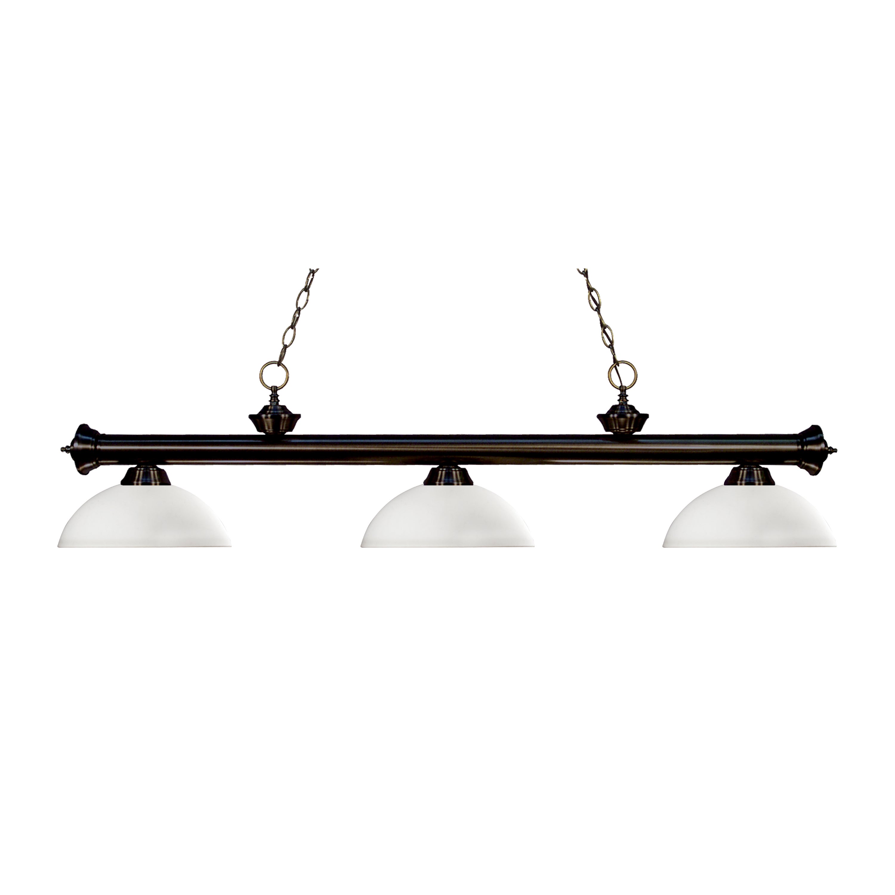 Avery Home Lighting 3-light Riviera Bronze Dome Matte Opal Billiard Fixture - Mycitystee