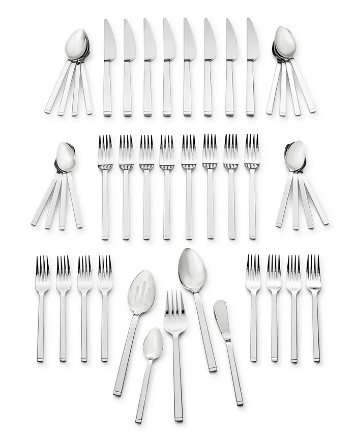 J.A. Henckels Zwilling Squared 45-PC 18 10 Stainless Steel Flatware Set， Service for 8 - Mycitystee