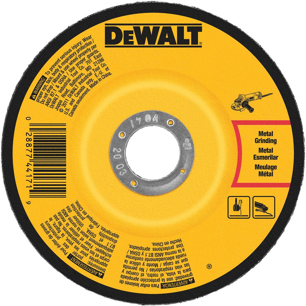 DEWALT 6 In. x 1/4 In. x 5/8 In. to 11 High Performance Metal Grinding Wheel DW4626 from DEWALT - Mycitystee