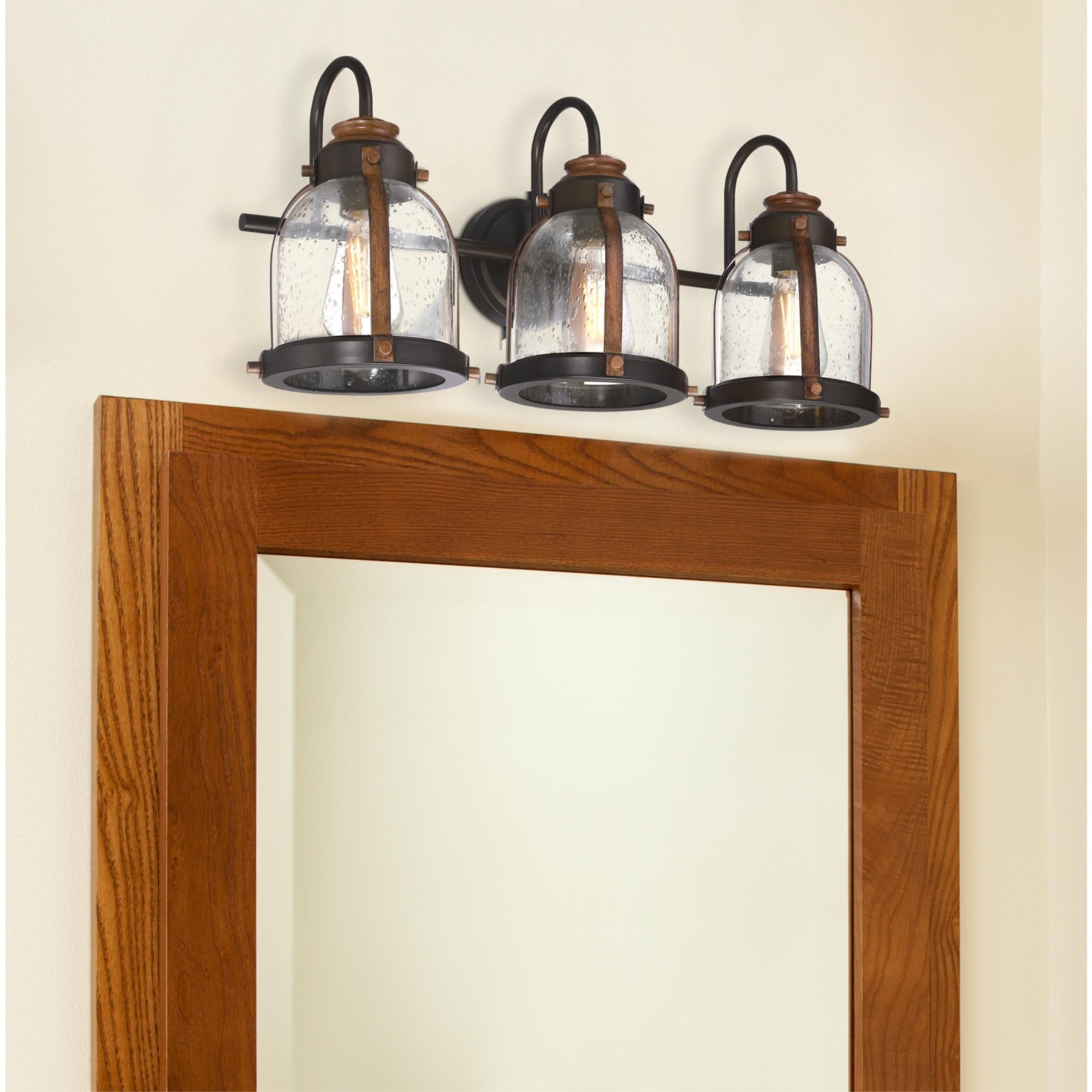 Westinghouse Lighting Cindy Three-Light Oil-Rubbed Bronze and Barnwood Indoor Wall Fixture - Mycitystee