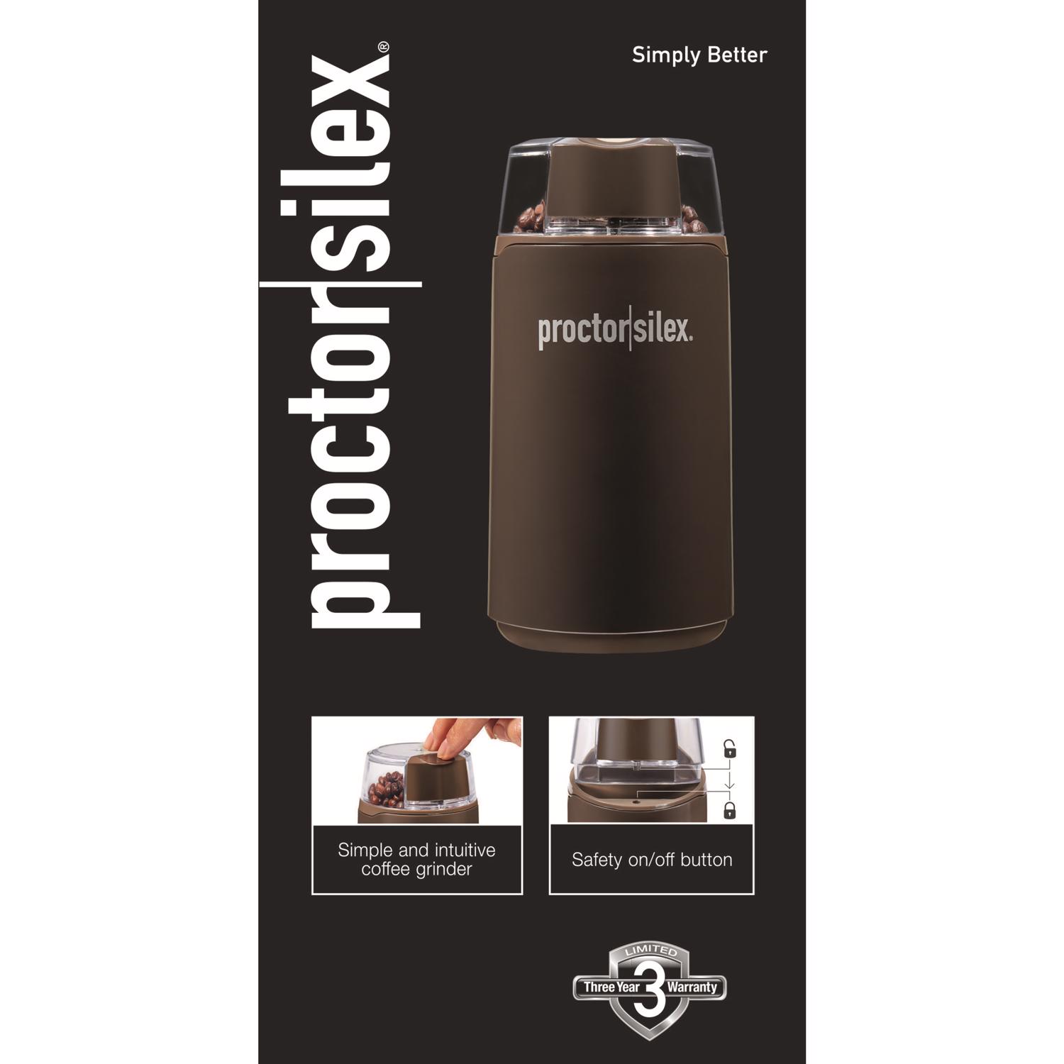 Proctor Silex Fresh Grind Brown Plastic/Steel 1 cups Coffee Grinder - Mycitystee
