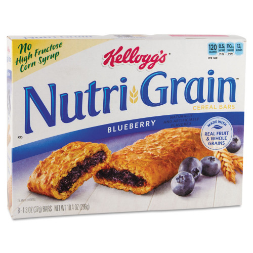 Kellogg's Nutri-Grain Soft Baked Breakfast Bars， Blueberry， Indv Wrapped 1.3 oz Bar， 16/Box (35745) - Mycitystee
