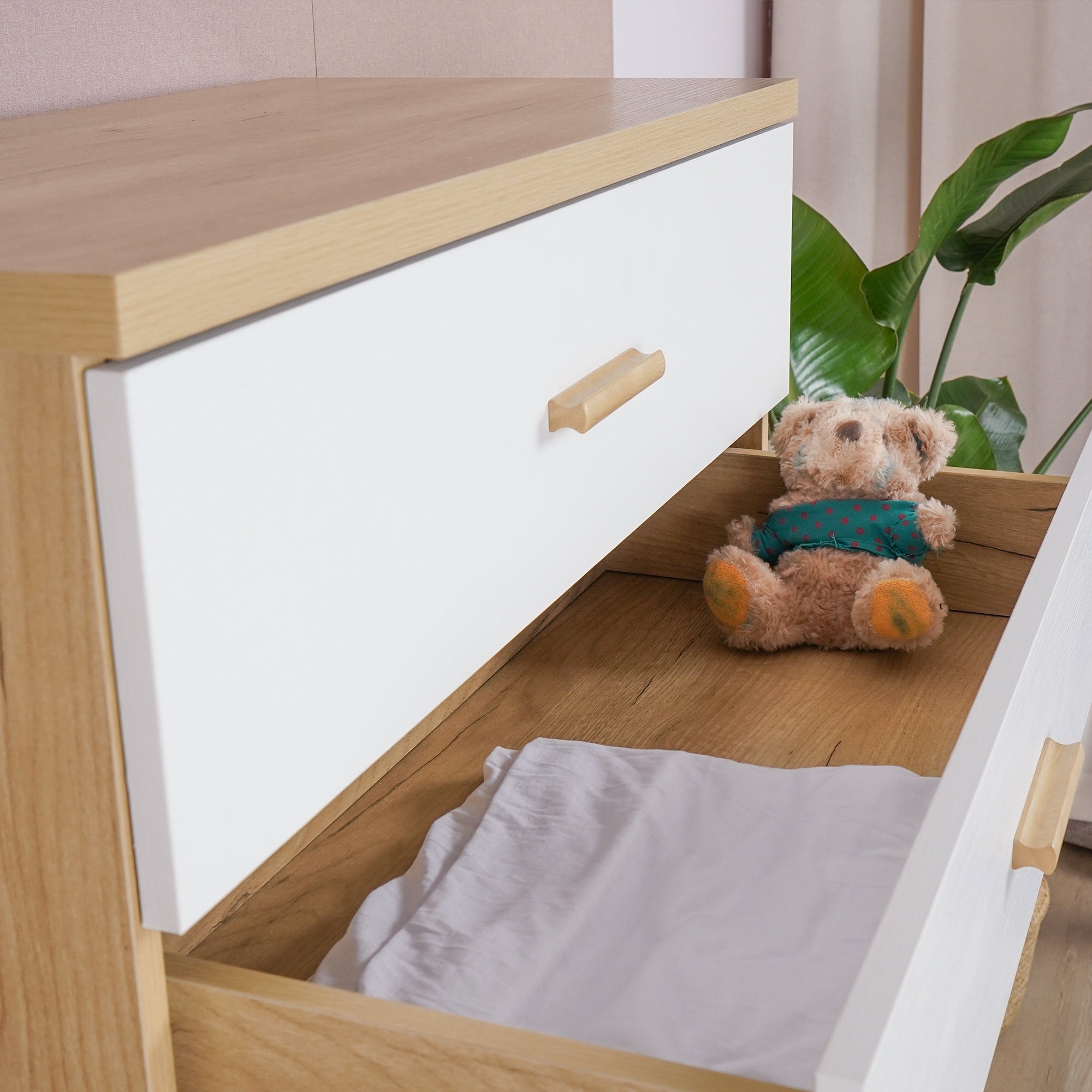 Modern Design Wooden Dresser Bedroom Storage Drawer Organizer Closet Hallway Storage Cabinet with 4 Drawers - - 37216585 - Mycitystee