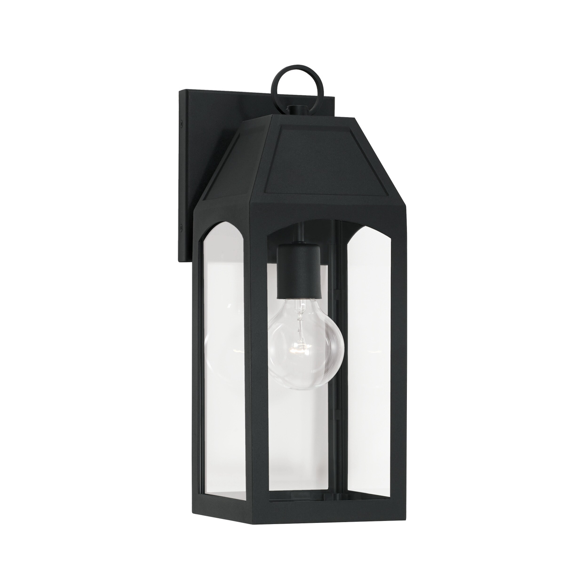 Burton Outdoor 1-light Black Small Wall Lantern w/ Clear Glass Shopping - The Best Deals on Outdoor Wall Lanterns | 39900039 - Mycitystee