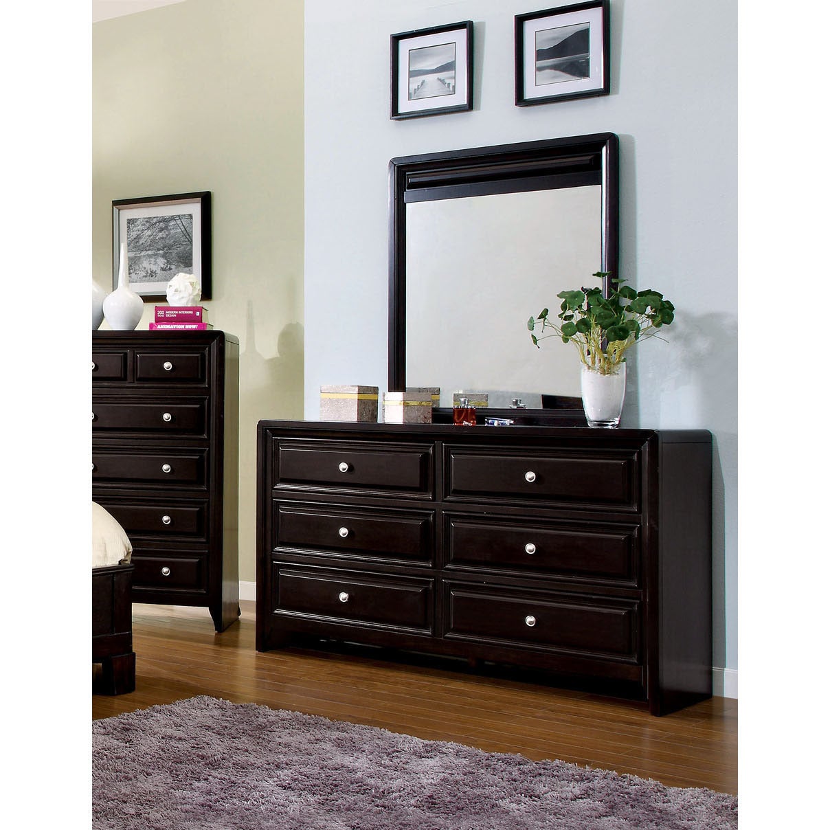 Furniture of America Gant Espresso 2-piece Dresser and Mirror Set - - 9388181 - Mycitystee