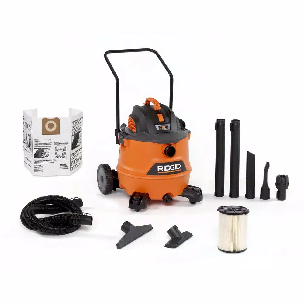 RIDGID 16 Gal. 6.5-Peak HP NXT Wet/Dry Shop Vacuum with Cart， Filter， Hose and Accessories and#8211; XDC Depot - Mycitystee