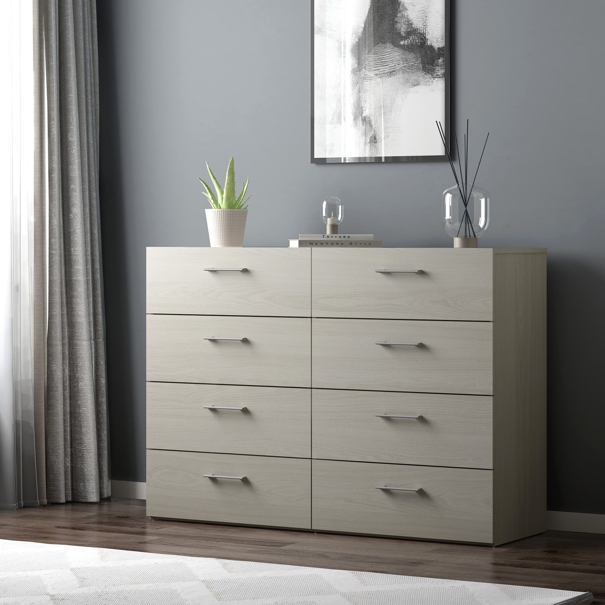 Lundy 8-Drawer Dresser， Light Gray - - 36941033 - Mycitystee