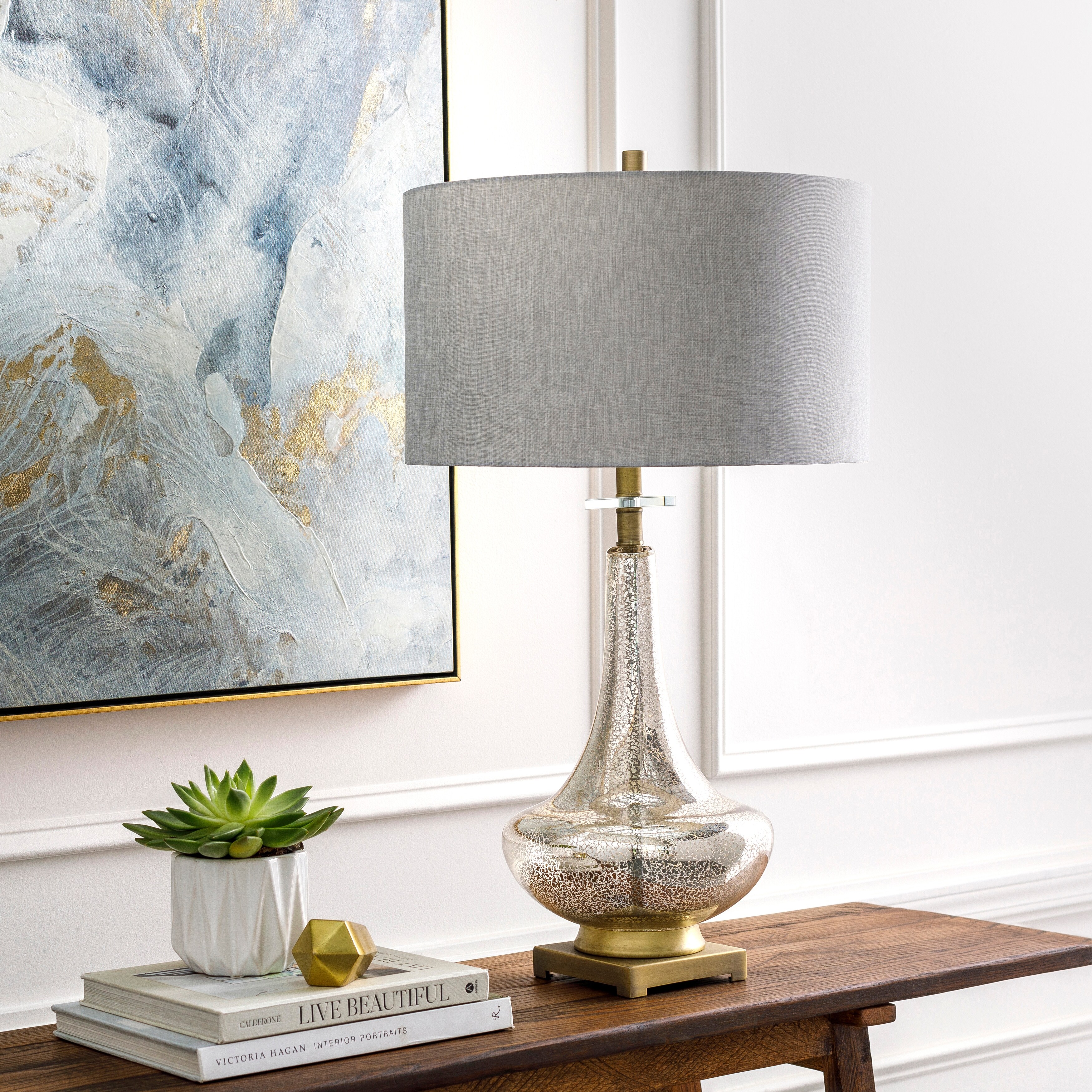 Essa Glass Trumpet Translucent Glam Table Lamp - 31