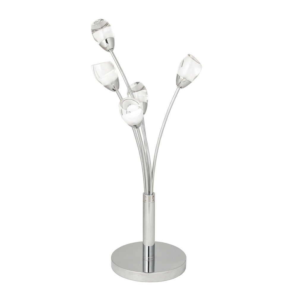 Finesse Decor Crystal Flowers- 5 Light Table Lamp - Mycitystee
