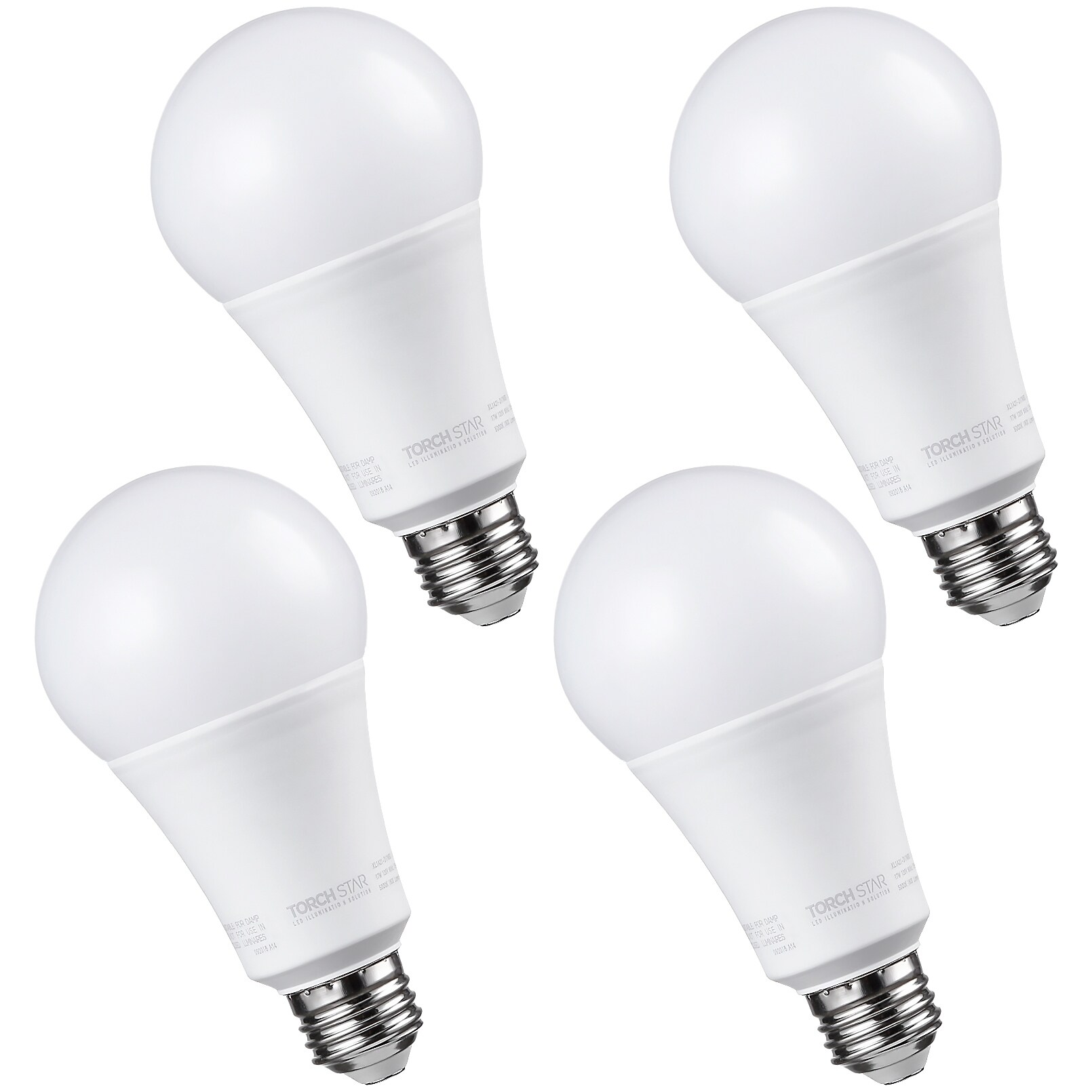 A21 LED Light Bulbs， Dimmable， 17W (100W Equivalent)， 5000K Daylight - 4PACK - Mycitystee