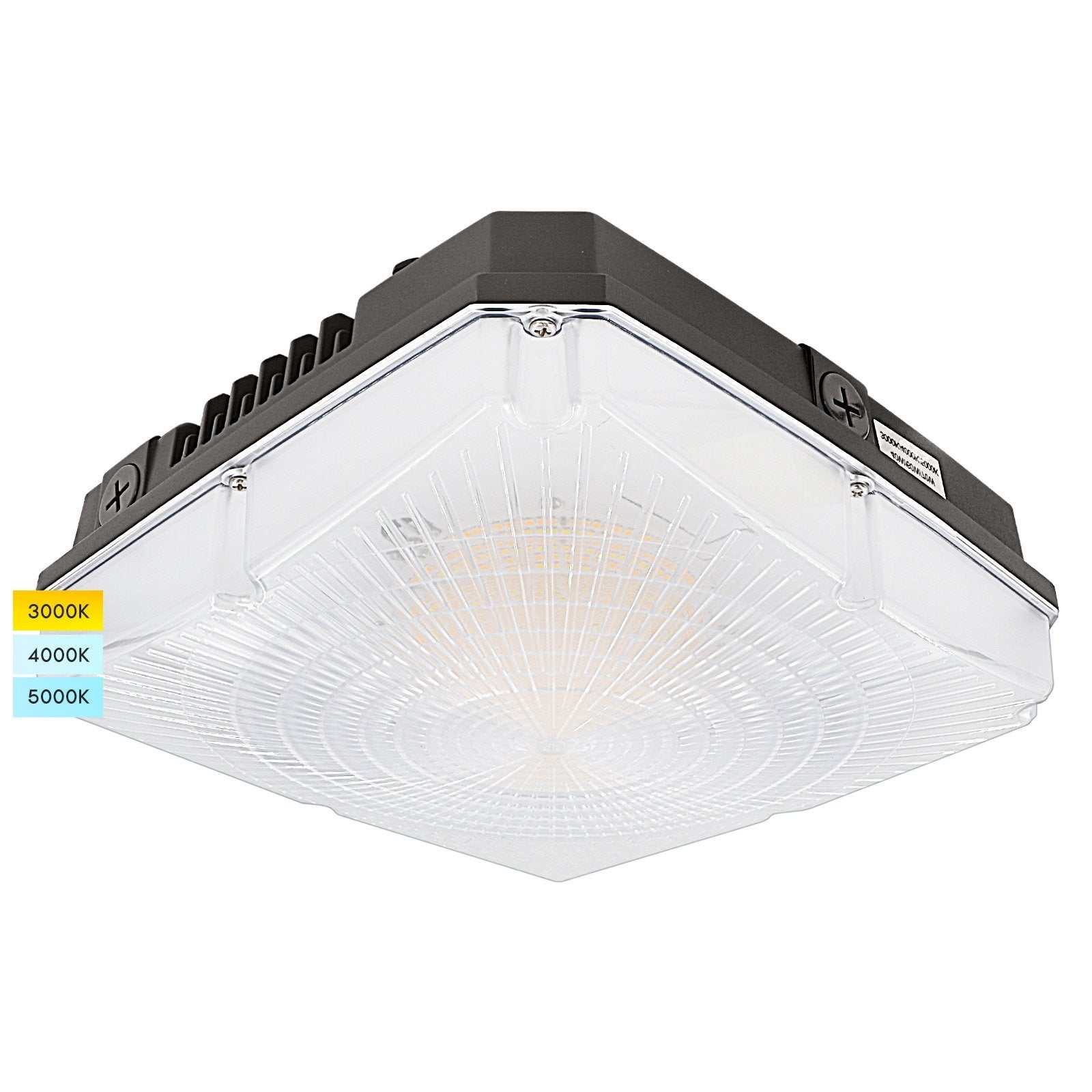 Luxrite LED Canopy Light， 40/60/70W Selectable Wattage， Up to 8400 Lumens， 3CCT 3000K/4000K/5000K， 10