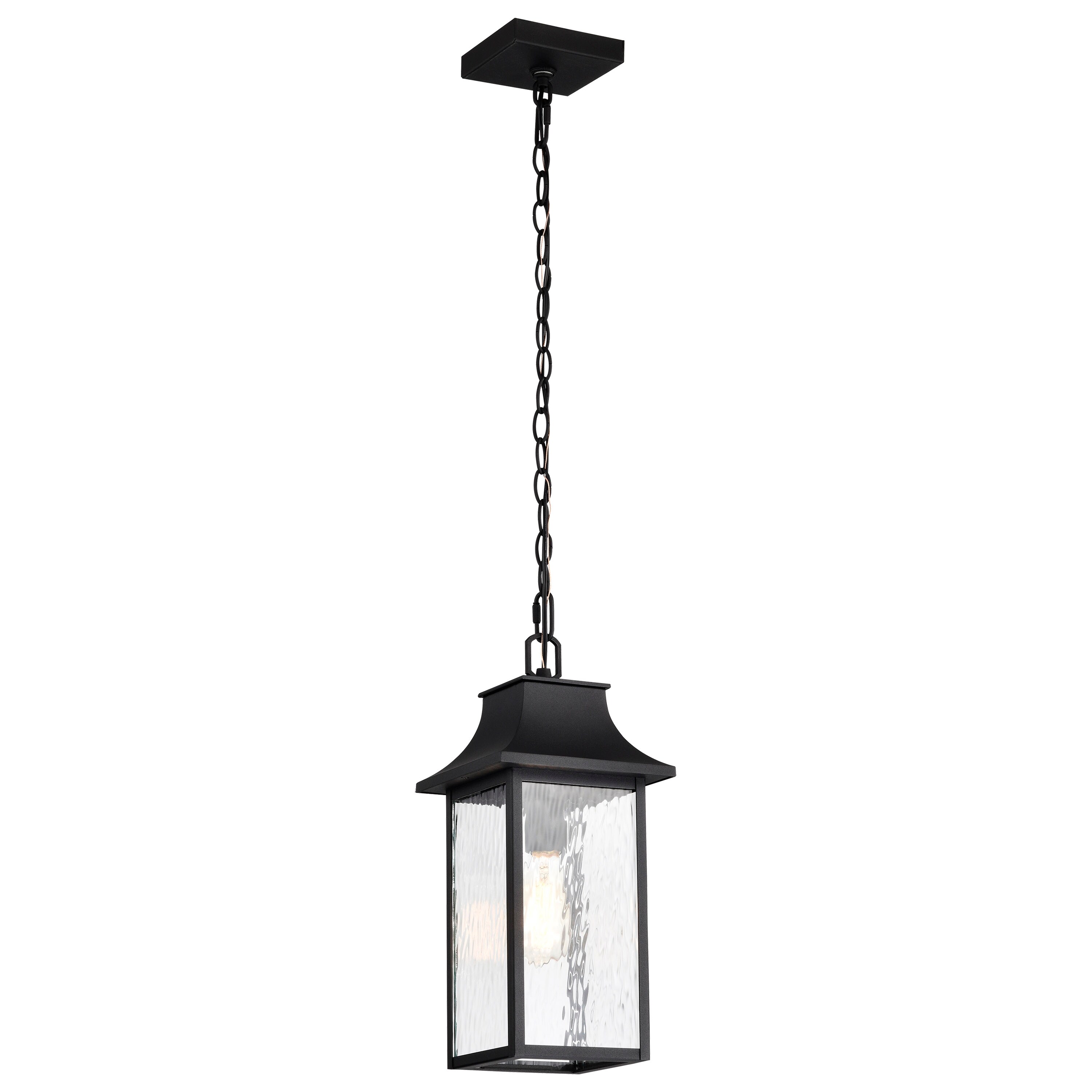 Austen Outdoor Hanging Light Matte Black Finish Clear Water Glass - Mycitystee