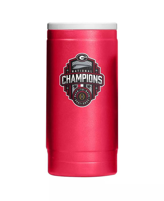Logo Brands Georgia Bulldogs College Football Playoff 2022 National Champions 12 Oz Team Color Powder Coat Slim Can Cooler - Mycitystee