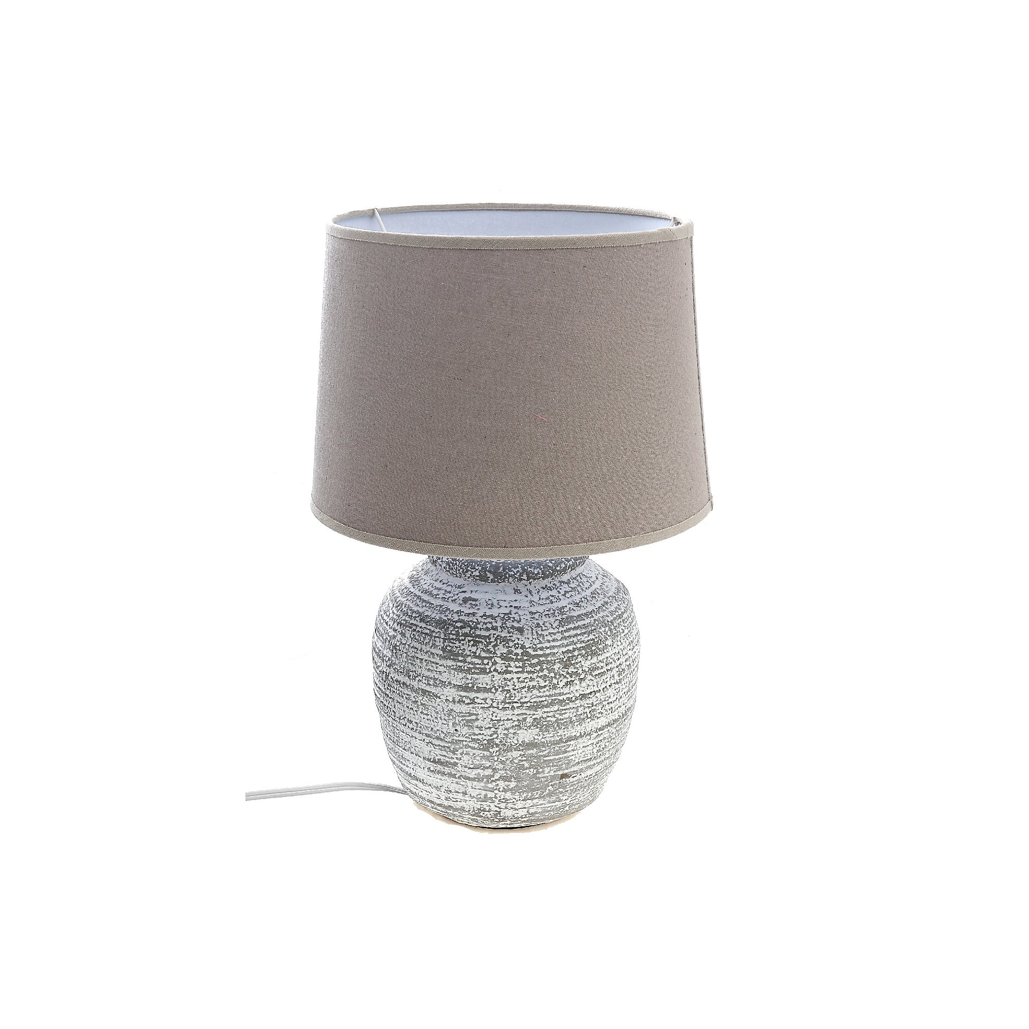 Ceramic Table Lamp With Shade (Stone) - Mycitystee