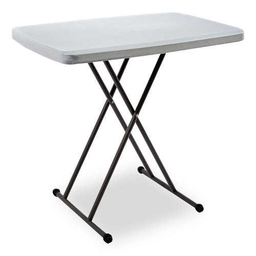 Iceberg IndestrucTable Classic Personal Folding Table， 30w x 20d x 25 to 28h， Charcoal (65491) - Mycitystee