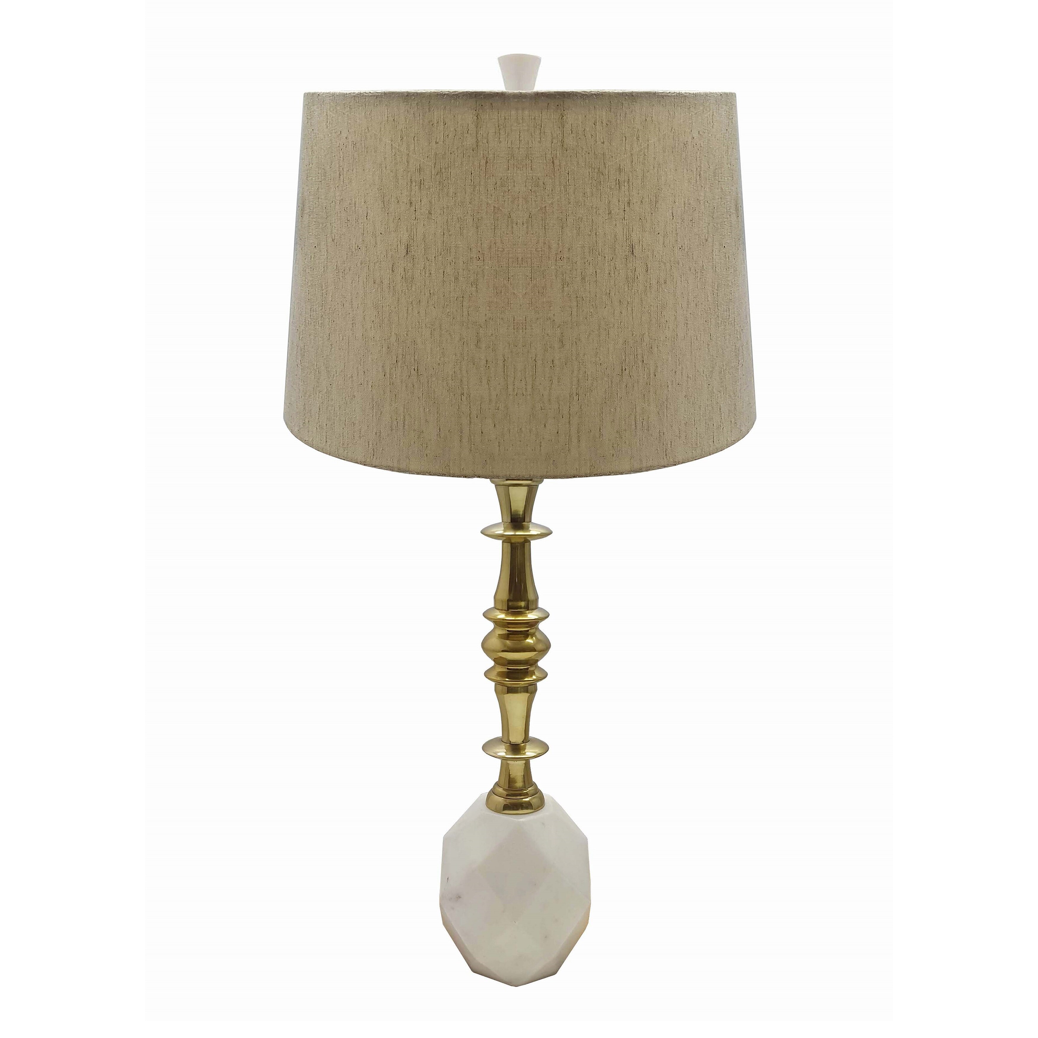 AandB Home Brass Spray Marble Diamond Base Table Lamp - Mycitystee