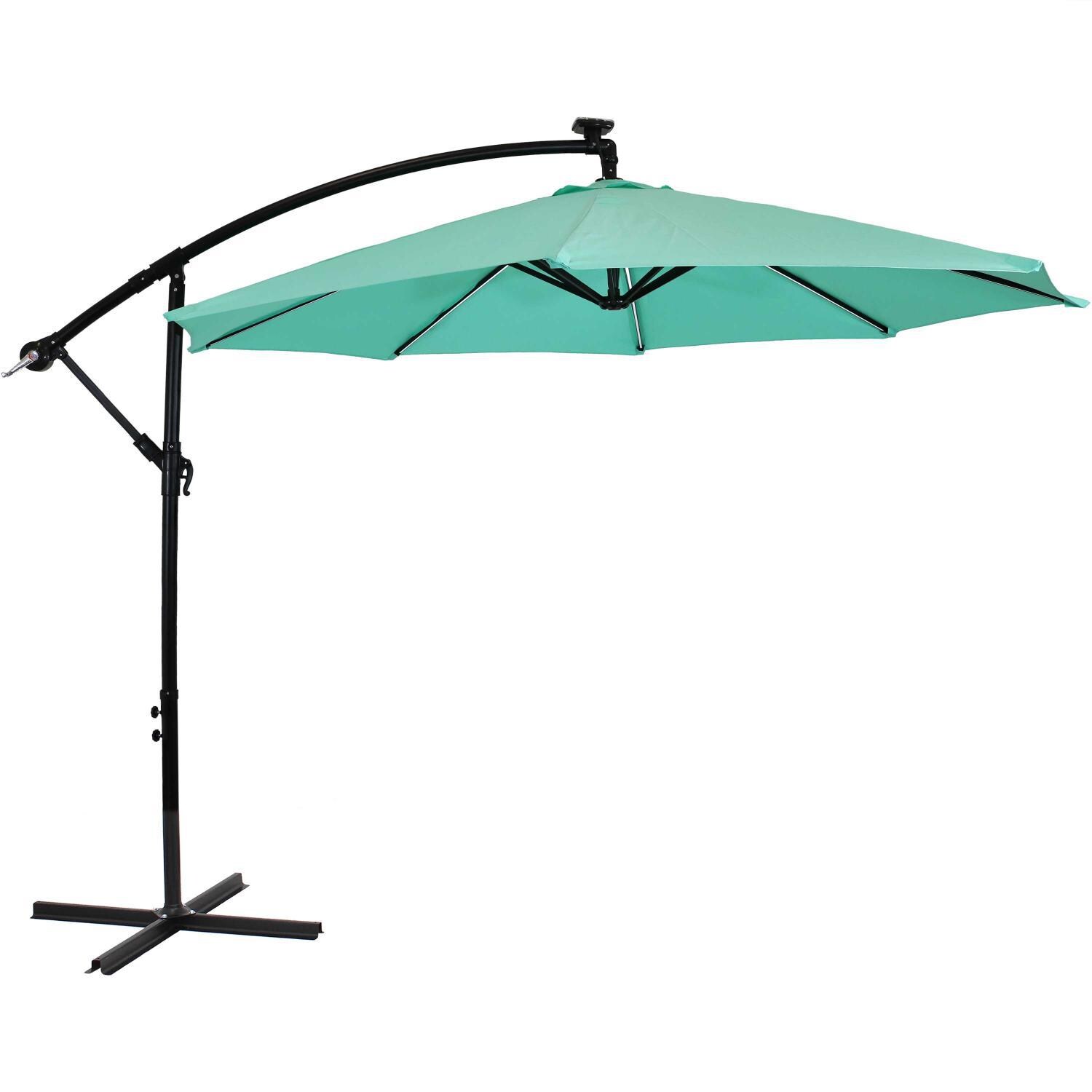 Ultimate Patio 10 Ft. Solar Lighted Octagonal Steel Patio Cantilever W/ Crank - Mycitystee
