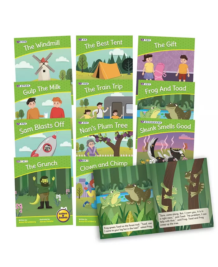 Junior Learning Letters and Sounds Phase-4 Fiction Educational Learning Set 2， 12 Pieces - Mycitystee