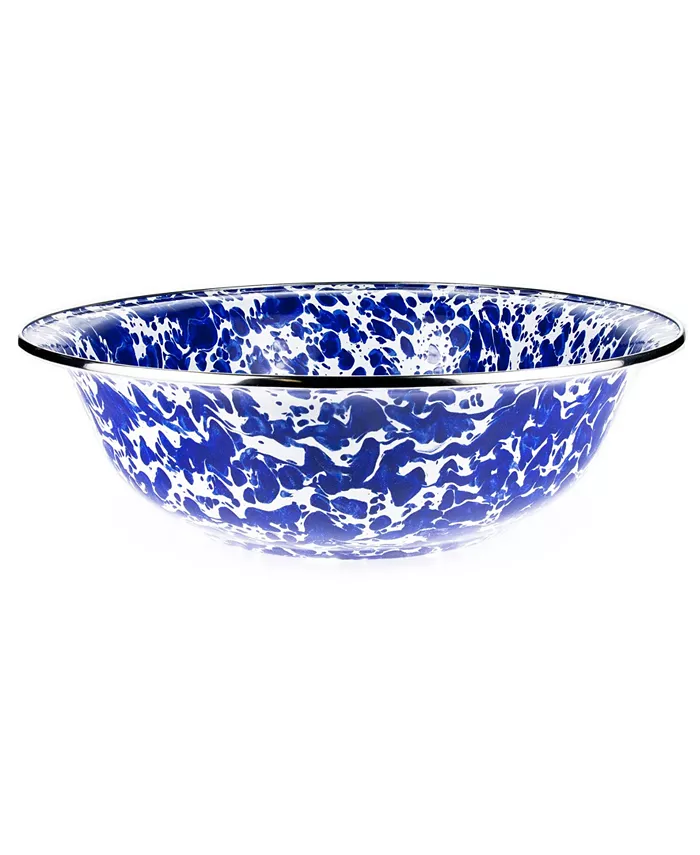 Golden Rabbit Cobalt Swirl Enamelware Collection 4 Quart Serving Bowl - Mycitystee