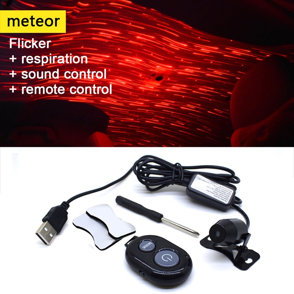 USB Red LED Projector Light Car Interior Light Atmosphere Ambient Lamp Sky type - Mycitystee