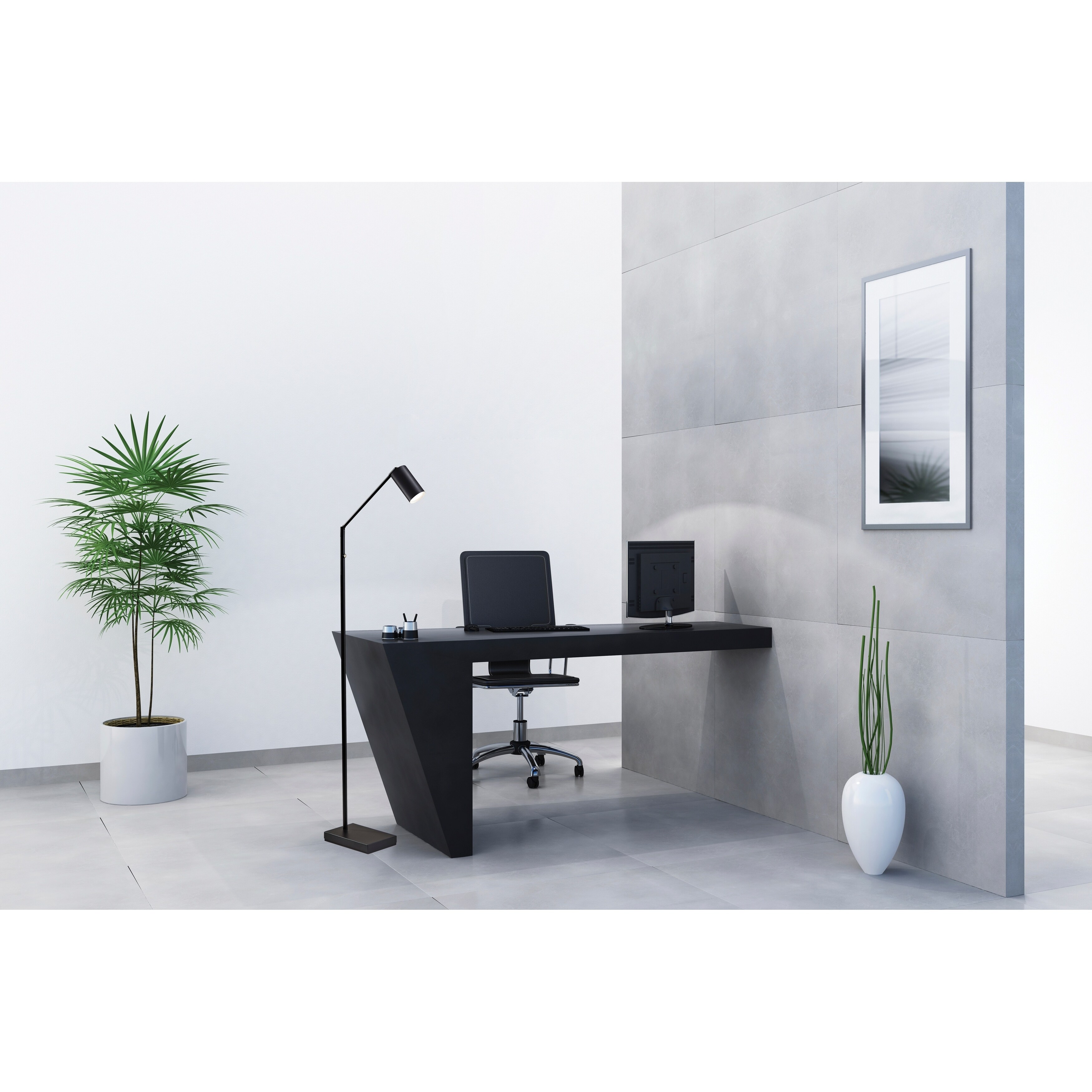 Adesso Adjustable Black Colby LED Floor Lamp - Mycitystee