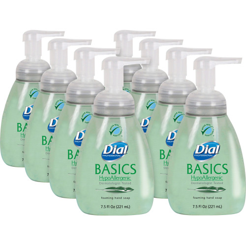 Dial Basics Hypoallergenic Foaming Hand Wash， Honeysuckle， 7.5 oz Pump， 8/Carton (06042CT) - Mycitystee