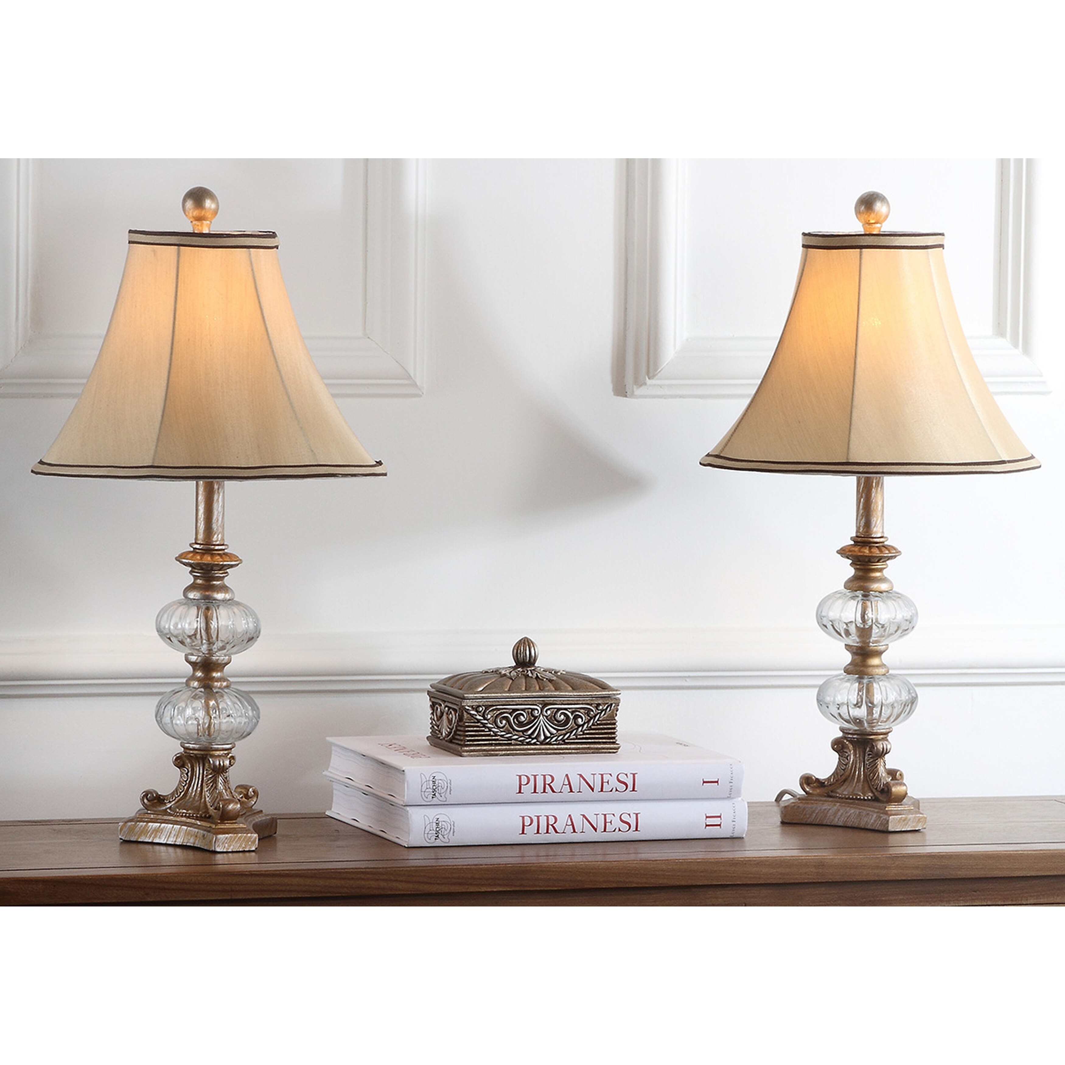 SAFAVIEH Lighting 24-inch Princeton Glass Table Lamp (Set of 2) - 12