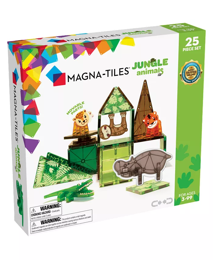 Magna-Tilesandreg Jungle Animals 25-Piece Set， Encourage Meaningful Play， Ages 3+ - Mycitystee