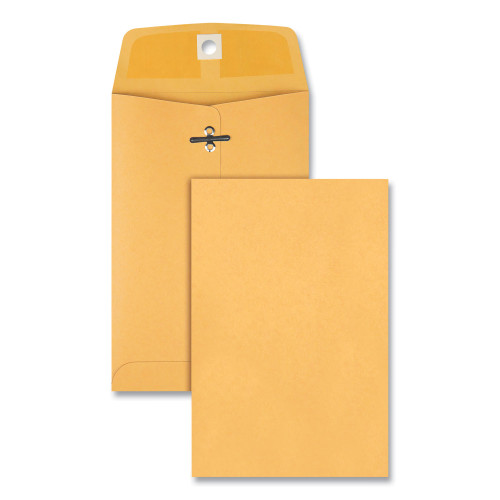 Quality Park Clasp Envelope， #35， Cheese Blade Flap， Clasp/Gummed Closure， 5 x 7.5， Brown Kraft， 100/Box (37835) - Mycitystee