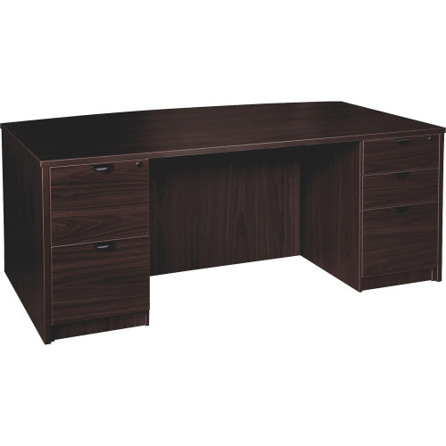 Lorell Prominence 2.0 Espresso Laminate Double-Pedestal Desk - 5-Drawer (PD4272DPES) - Mycitystee