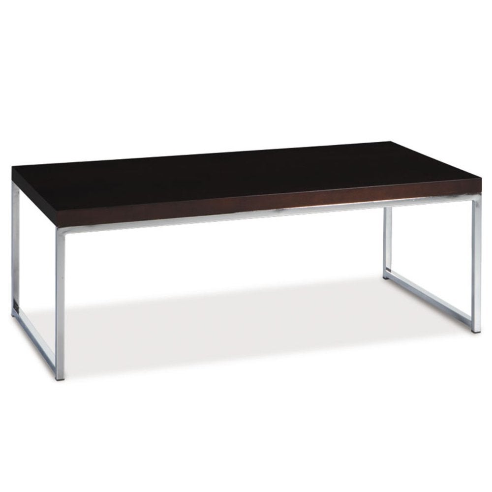 Wall Street Coffee Table. Chrome/White Finish - Mycitystee