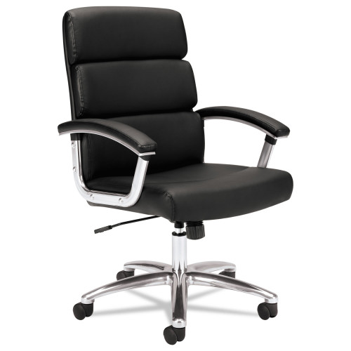 HON Traction High-Back Executive Chair， Supports up to 250 lbs.， Black Seat/Black Back， Polished Aluminum Base (VL103SB11) - Mycitystee