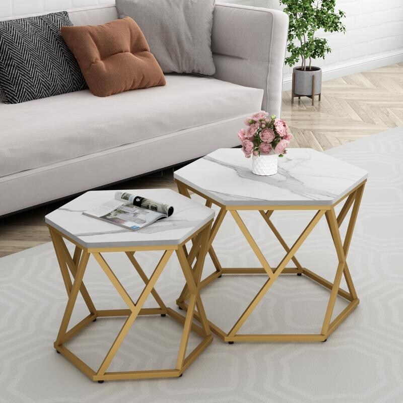 Auromie Nesting Coffee Table Set of 2 - Mycitystee