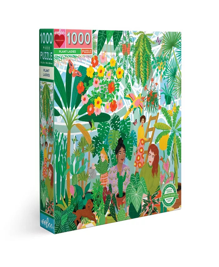 Eeboo Piece and Love Plant Ladies 1000 Piece Square Adult Jigsaw Puzzle Set - Mycitystee