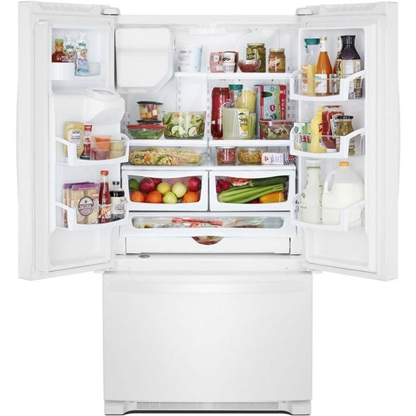 24.7 cu ft French Door White Refrigerator - Mycitystee