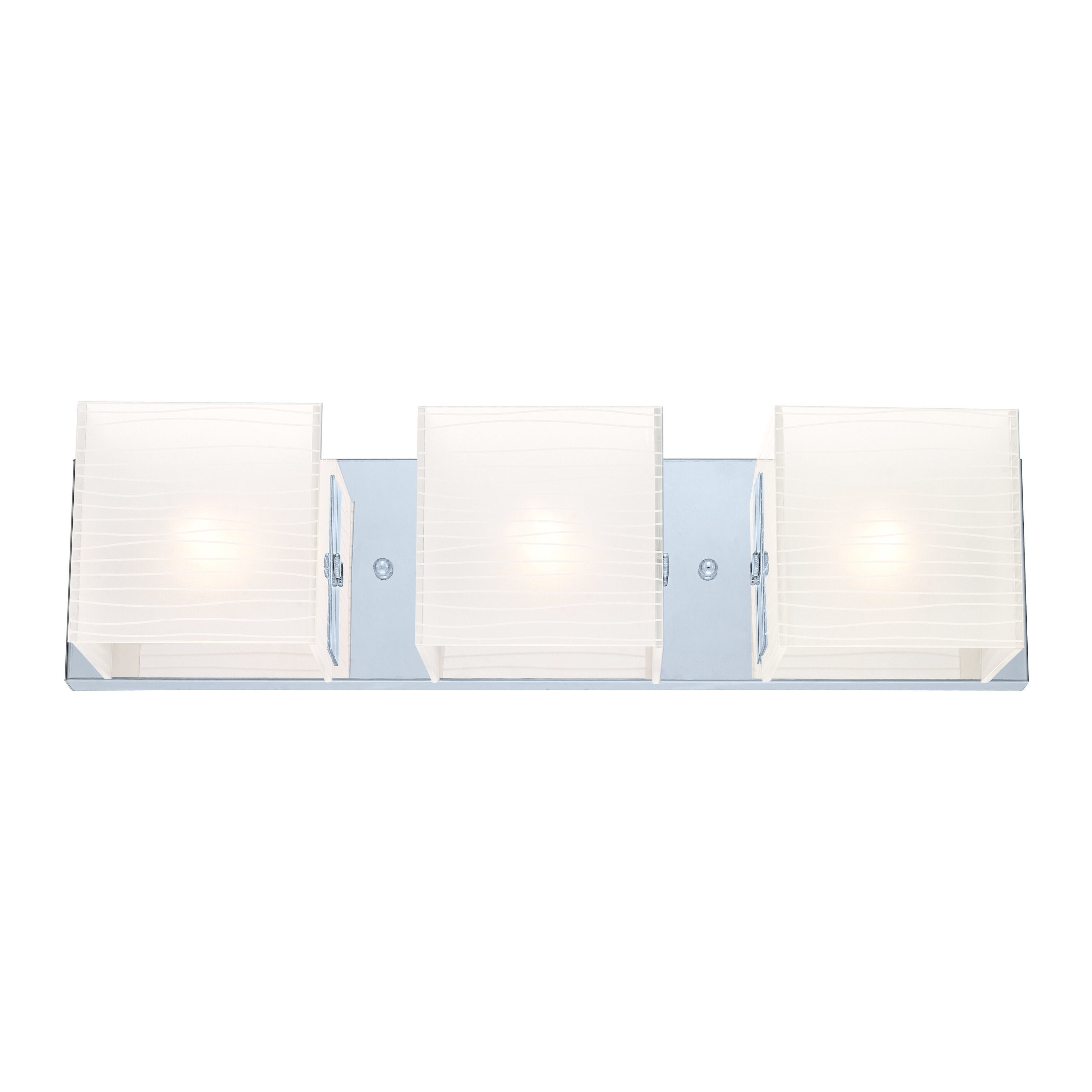 Eglo Alea 3-light Chrome Vanity Light with Striped Satinated - Mycitystee