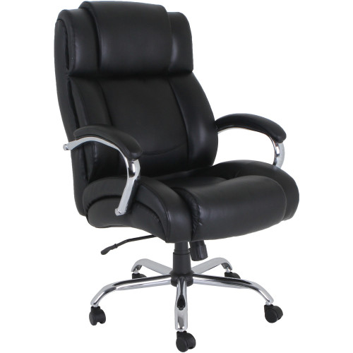 Lorell Big and Tall Leather Chair with UltraCoil Comfort (99845) - Mycitystee