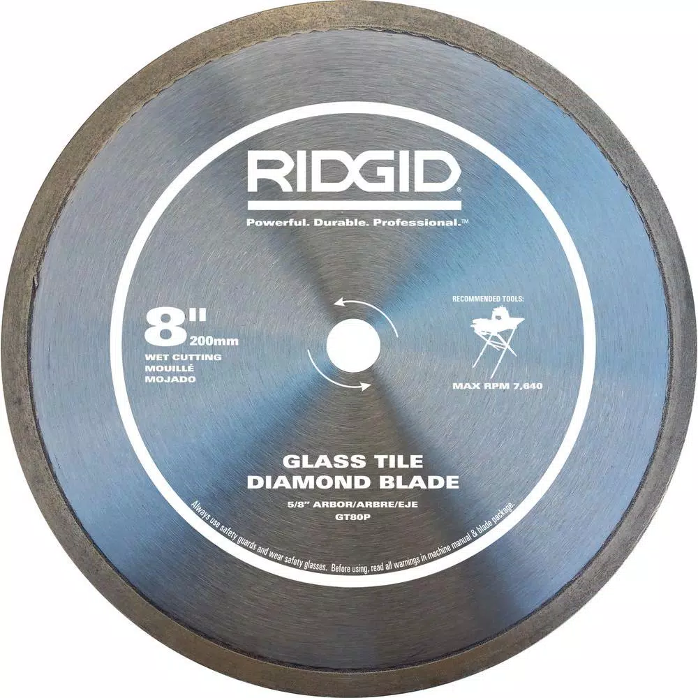 RIDGID 8 in. Glass Tile Blade and#8211; XDC Depot - Mycitystee