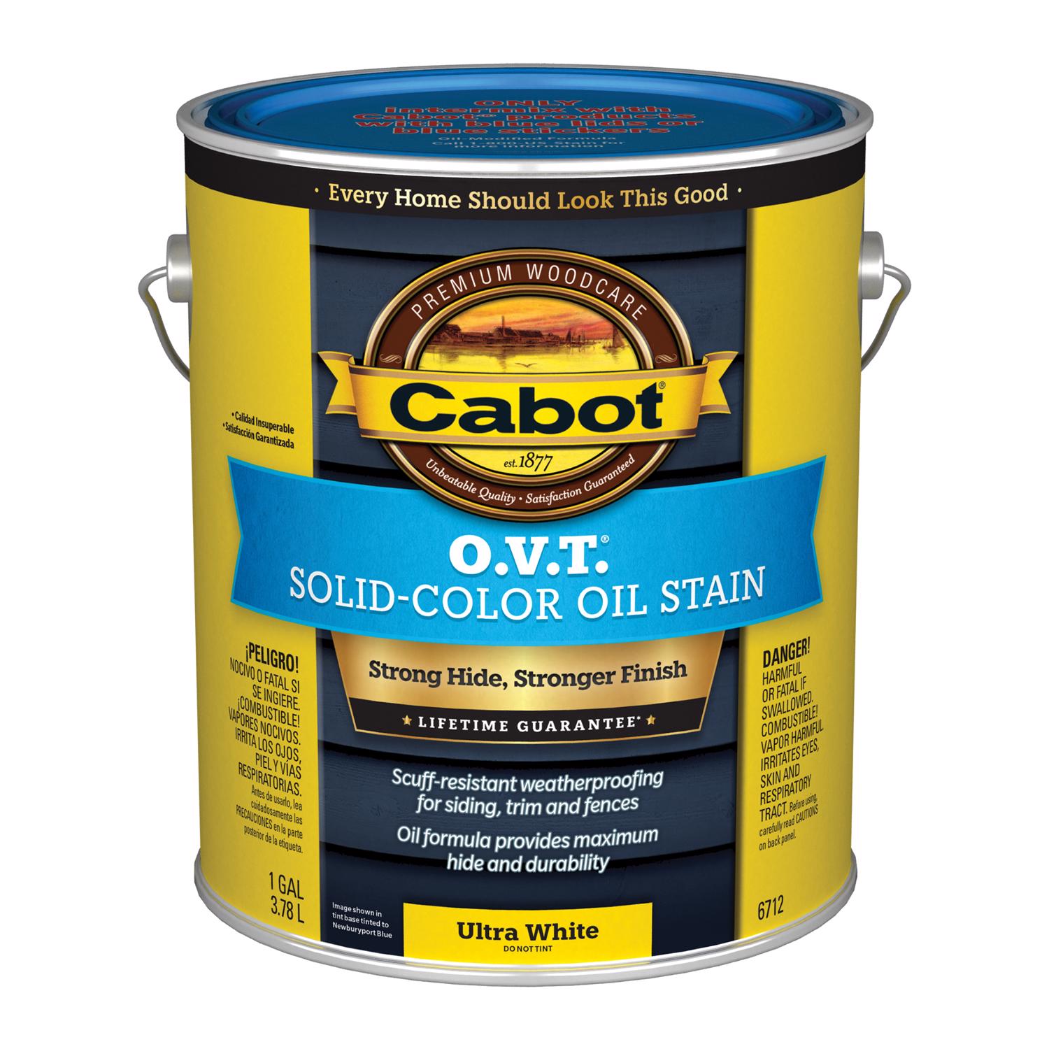 Cabot O.V.T. Low VOC Solid Ultra White Alkyd Linseed Oil Stain 1 gal - Mycitystee