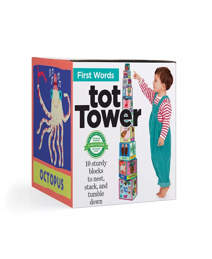 Eeboo First Words Tot Tower Stacking Blocks - Mycitystee