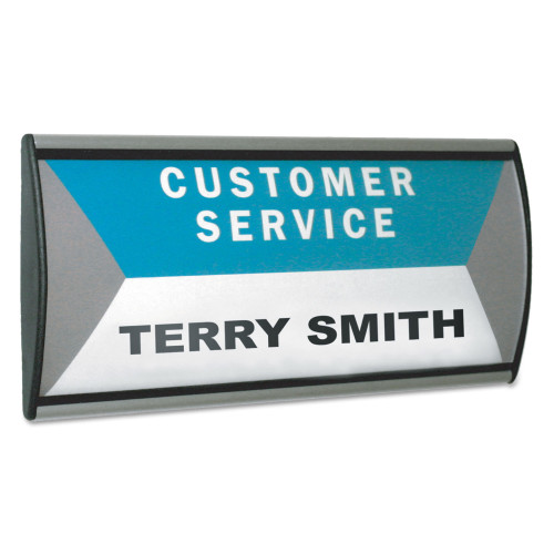 People Pointer Wall/Door Sign， Aluminum Base， 8.75 x 4， Black/Silver (75390) - Mycitystee