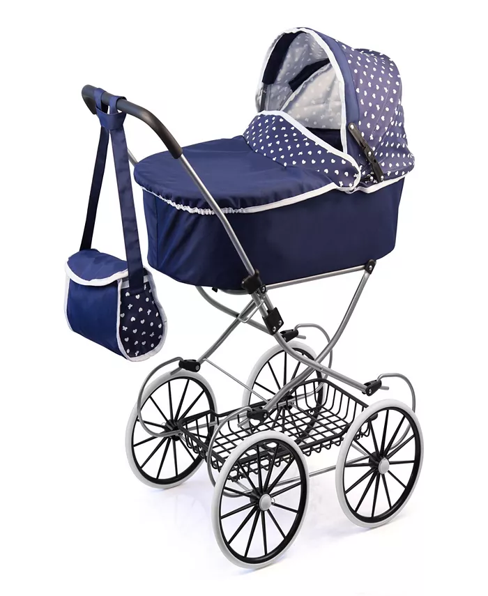 Bayer Design Dolls Classic Blue White Deluxe Pram - Mycitystee