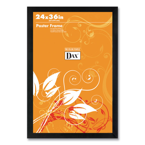 DAX Flat Face Wood Poster Frame， Clear Plastic Window， 24 x 36， Black Border (286036X) - Mycitystee